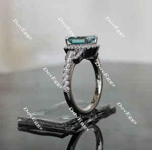 DovEggs half eternity pave halo engagement ring only semi-mount only(Exclusively to DovEggs Stones)