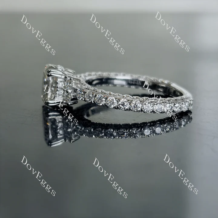 DovEggs vintage pave halo engagement ring only semi-mount only(Exclusively to DovEggs Stones)