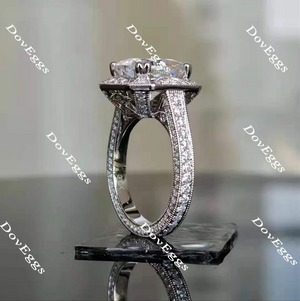 DovEggs halo pave vintage engagement ring only semi-mount only(Exclusively to DovEggs Stones)