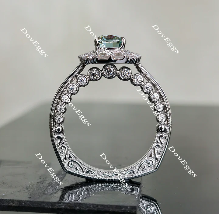 Gabriela halo art deco engagement ring only semi-mount only(Exclusively to DovEggs Stones)