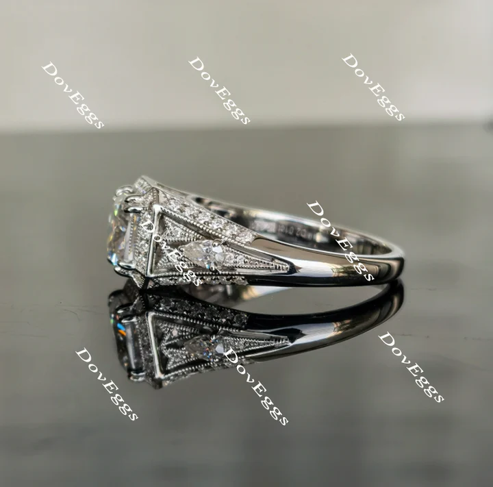 Doveggs split shank halo engagement ring only semi-mount only(Exclusively to DovEggs Stones)