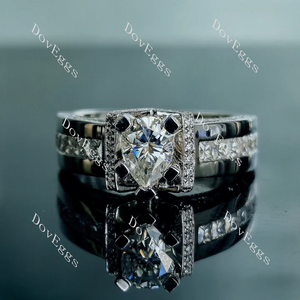 Doveggs channel set art deco engagement ring only semi-mount only(Exclusively to DovEggs Stones)