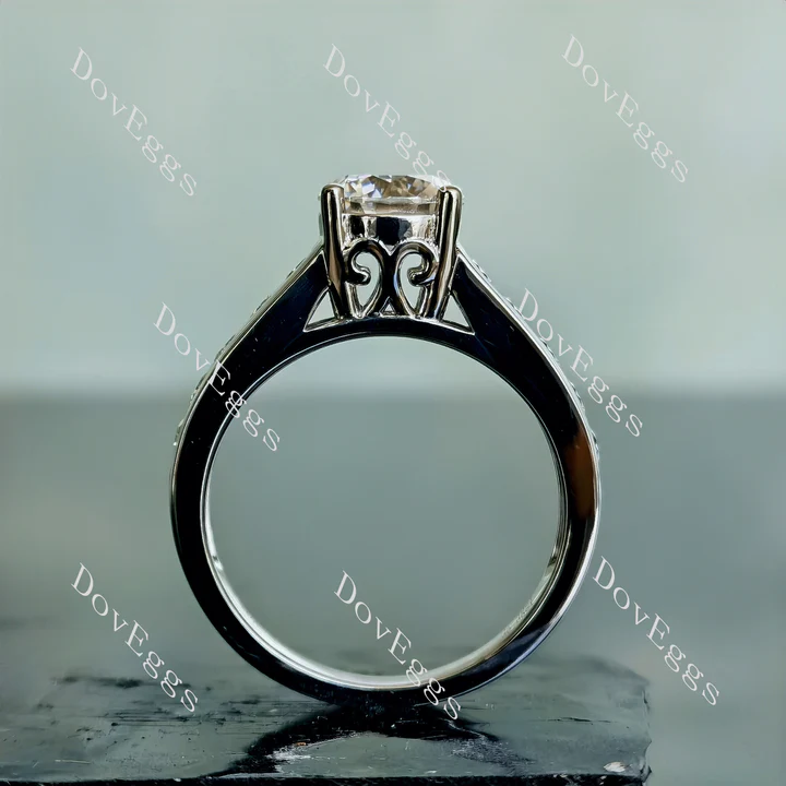 Doveggs channel set engagement ring only semi-mount only(Exclusively to DovEggs Stones)