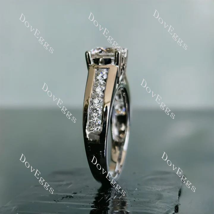 Doveggs channel set engagement ring only semi-mount only(Exclusively to DovEggs Stones)