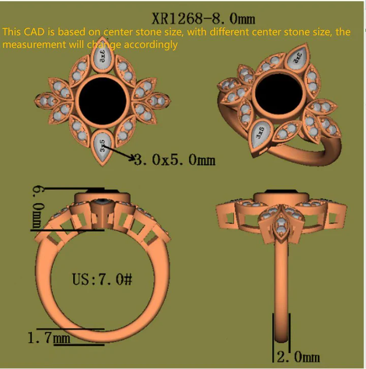 Doveggs floral setting vintage engagement ring only semi-mount only(Exclusively to DovEggs Stones)