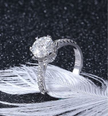 Doveggs half eternity engagement ring only semi-mount only(Exclusively to DovEggs Stones)