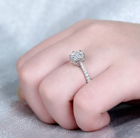 Doveggs half eternity engagement ring only semi-mount only(Exclusively to DovEggs Stones)