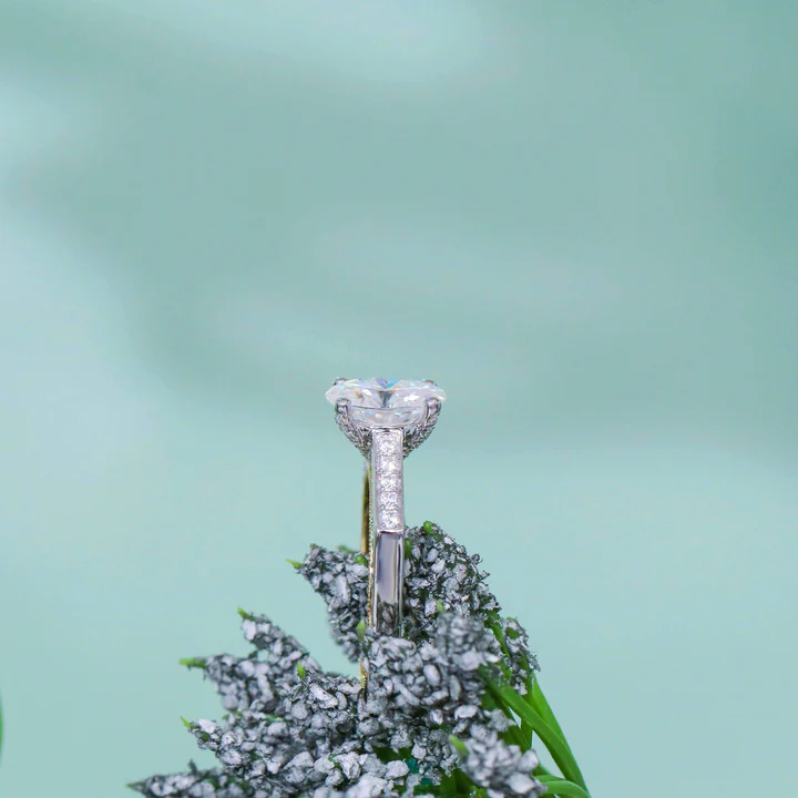 Doveggs art deco pave engagement ring only semi-mount only(Exclusively to DovEggs Stones)