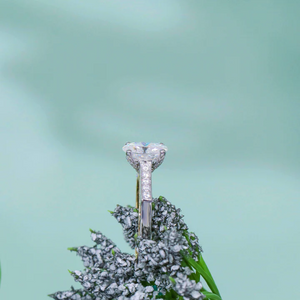 Doveggs art deco pave engagement ring only semi-mount only(Exclusively to DovEggs Stones)