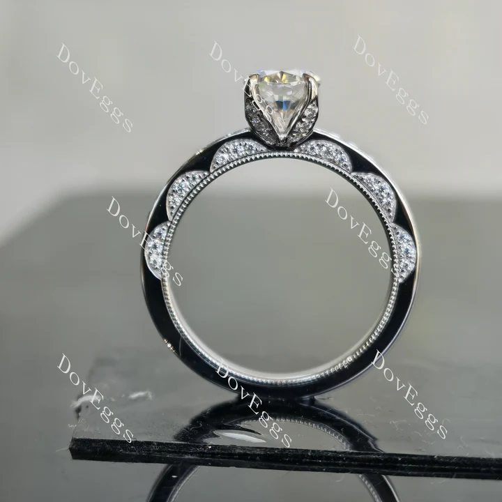 Doveggs vintage pave engagement ring only semi-mount only(Exclusively to DovEggs Stones)