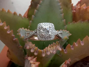 Doveggs vintage pave engagement ring only semi-mount only(Exclusively to DovEggs Stones)