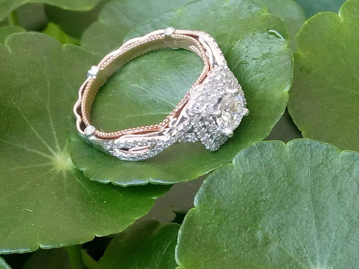 Doveggs vintage pave engagement ring only semi-mount only(Exclusively to DovEggs Stones)