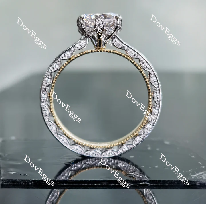 Doveggs vintage full eternity pave engagement ring only semi-mount only(Exclusively to DovEggs Stones)