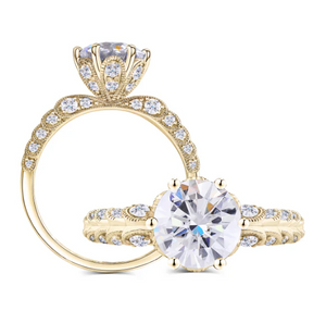 Doveggs pave vintage engagement ring only semi-mount only(Exclusively to DovEggs Stones)