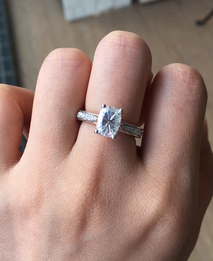 Doveggs full eternity pave engagement ring only semi-mount only(Exclusively to DovEggs Stones)