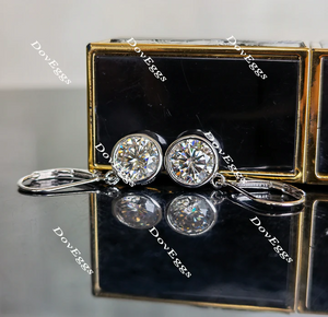 Doveggs bezel setting drop earrings for women semi-mount only(Exclusively to DovEggs Stones)