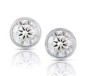 Doveggs bezel setting stud earrings for women semi-mount only(Exclusively to DovEggs Stones)