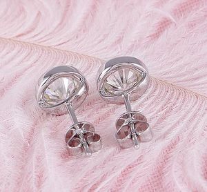 Doveggs bezel setting stud earrings for women semi-mount only(Exclusively to DovEggs Stones)