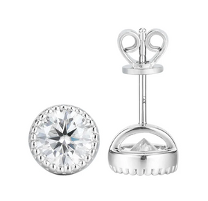 Doveggs bezel setting stud earrings semi-mount only(Exclusively to DovEggs Stones)