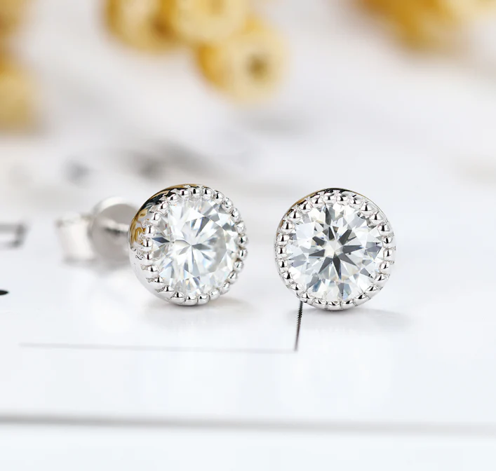 Doveggs bezel setting stud earrings semi-mount only(Exclusively to DovEggs Stones)