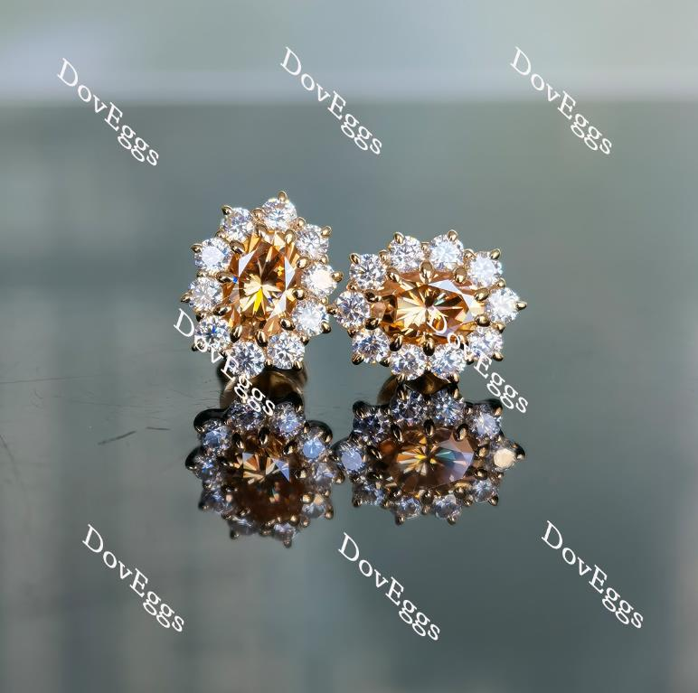 Doveggs art deco floral stud earrings only semi-mount (Exclusively to DovEggs Stones)