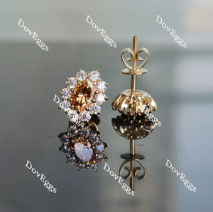 Doveggs art deco floral stud earrings only semi-mount (Exclusively to DovEggs Stones)