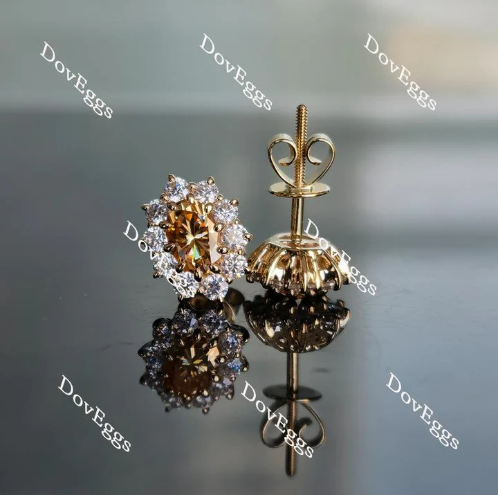 Doveggs art deco floral stud earrings only semi-mount (Exclusively to DovEggs Stones)