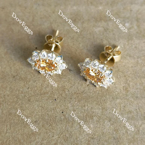 Doveggs art deco floral stud earrings only semi-mount (Exclusively to DovEggs Stones)