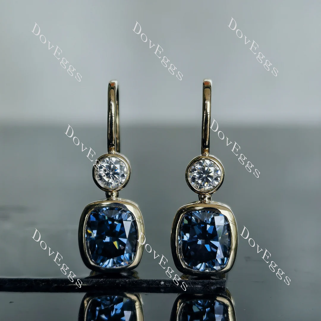 Doveggs bezel art deco earrings only semi-mount (Exclusively to DovEggs Stones)