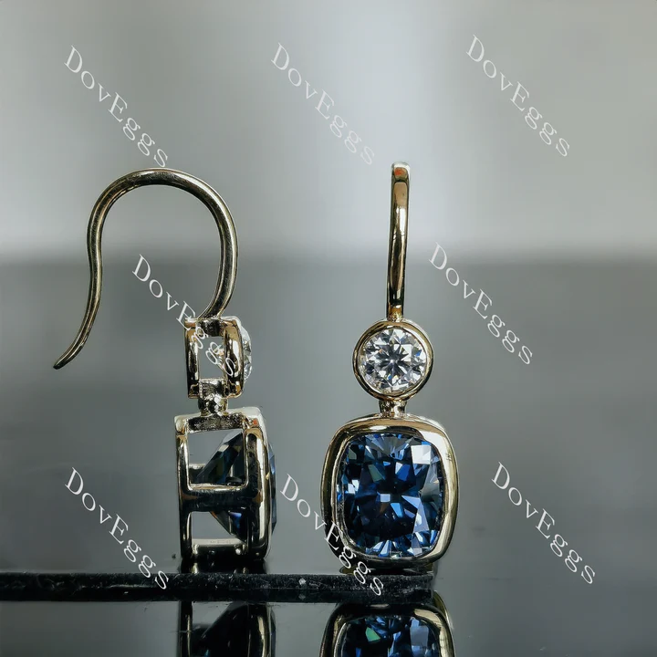 Doveggs bezel art deco earrings only semi-mount (Exclusively to DovEggs Stones)