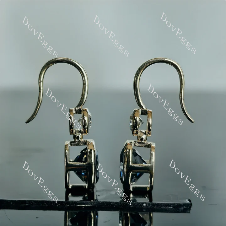 Doveggs bezel art deco earrings only semi-mount (Exclusively to DovEggs Stones)