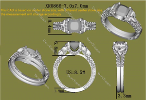 Anam Charaid art deco pave engagement ring only semi-mount only(Exclusively to DovEggs Stones)