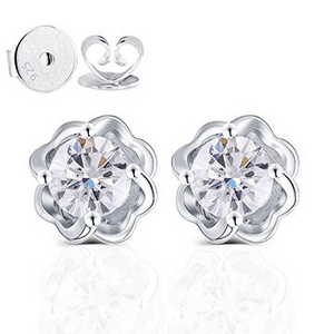 Doveggs flower shape stud earrings semi-mount only(Exclusively to DovEggs Stones)