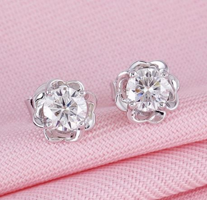 Doveggs flower shape stud earrings semi-mount only(Exclusively to DovEggs Stones)