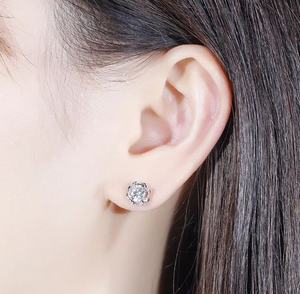 Doveggs flower shape stud earrings semi-mount only(Exclusively to DovEggs Stones)