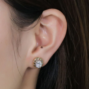 Doveggs flower shape stud earrings semi-mount only(Exclusively to DovEggs Stones)