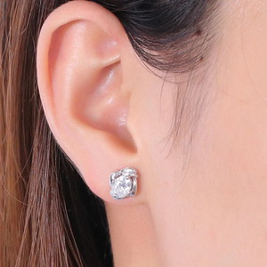 Doveggs flower shape stud earrings semi-mount only(Exclusively to DovEggs Stones)