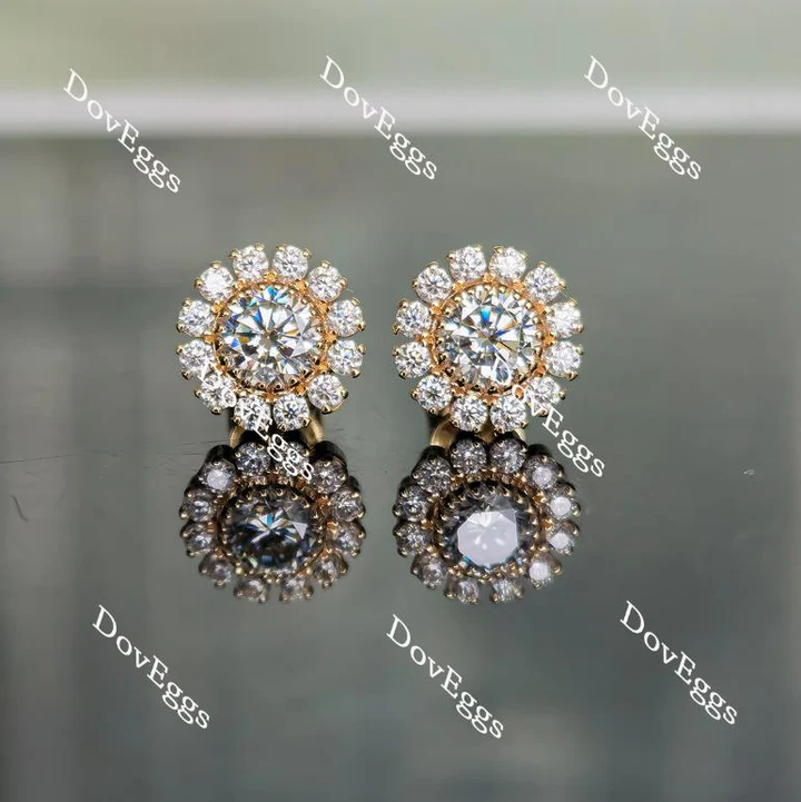 Doveggs flower shape stud earrings only semi-mount (Exclusively to DovEggs Stones)