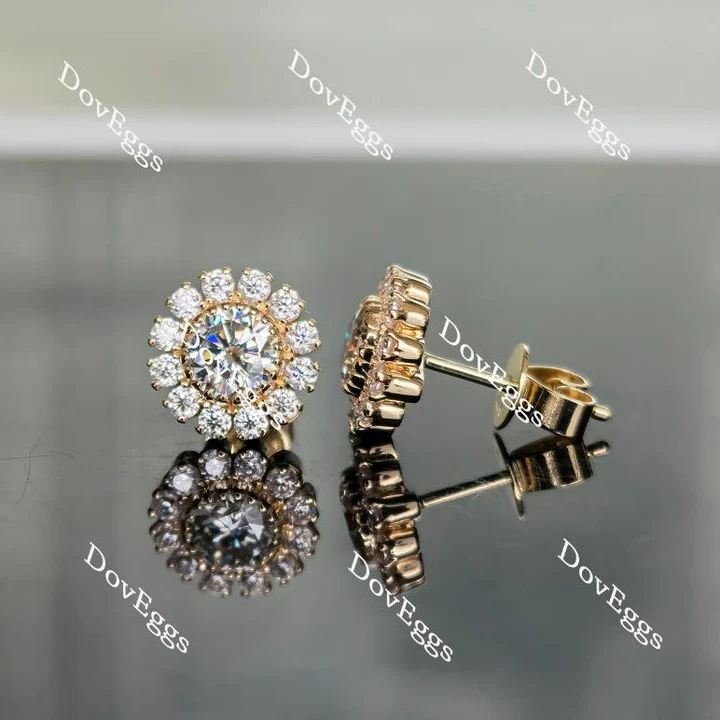 Doveggs flower shape stud earrings only semi-mount (Exclusively to DovEggs Stones)