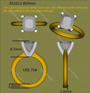 Doveggs solitaire textured engagement ring only semi-mount only(Exclusively to DovEggs Stones)