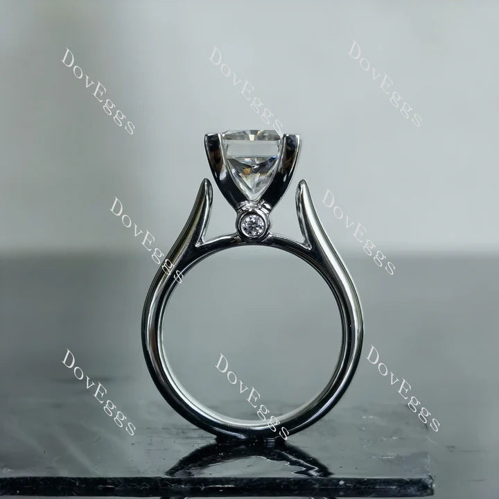 Doveggs pave engagement ring semi-mount only(Exclusively to DovEggs Stones)