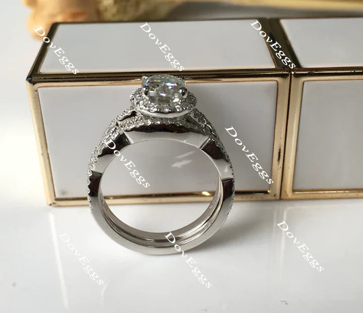 DovEggs halo engagement ring only semi-mount only(Exclusively to DovEggs Stones)