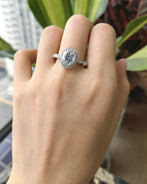 DovEggs art deco halo pave engagement ring only semi-mount only(Exclusively to DovEggs Stones)