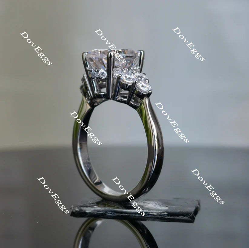 Teia Lily Oval side stone engagement ring only semi-mount only(Exclusively to DovEggs Stones)