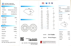 Doveggs 3.788ct round Old European Cut F color VS1 Clarity Excellent cut lab diamond stone(certified)