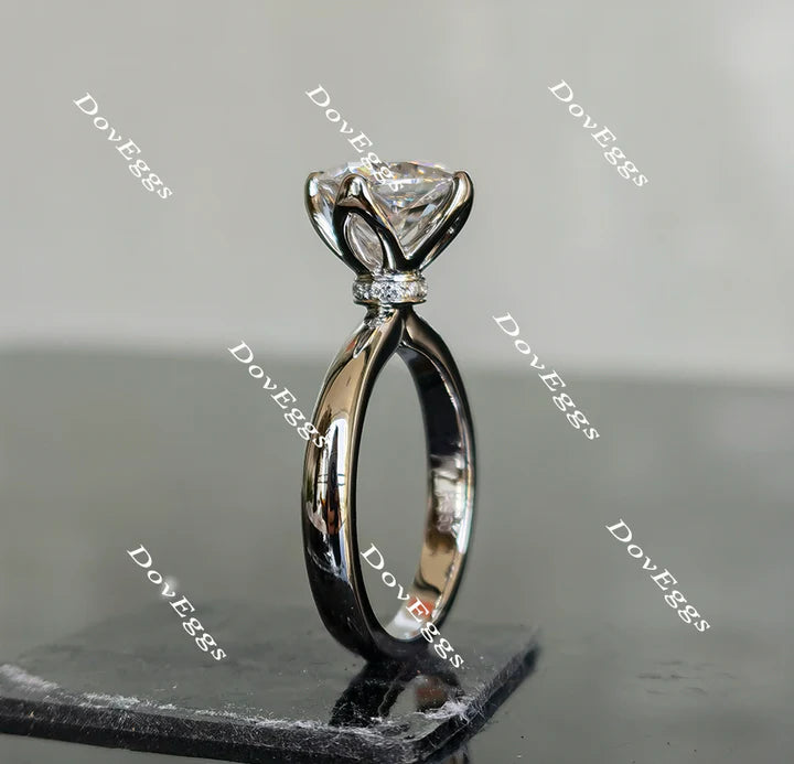 DovEggs flower shape engagement ring only semi-mount only(Exclusively to DovEggs Stones)