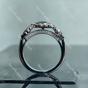 Doveggs bezel three-stone engagement ring semi-mount only(Exclusively to DovEggs Stones)