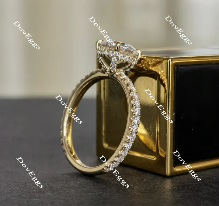 DovEggs pave engagement ring only semi-mount only(Exclusively to DovEggs Stones)