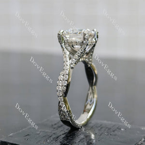 Carissa's Dream cushion split shanks moissanite engagement ring