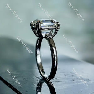 Doveggs elongated krupp cut solitaire moissanite engagement ring